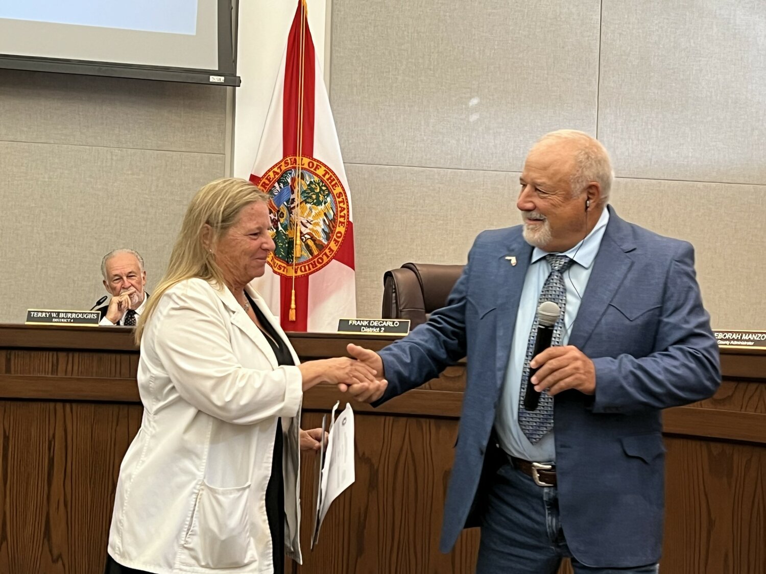 OKEECHOBEE -- Terri Pinder, Southeast Region Director, and long-term active member of the Florida Nurses Association, accepted the Nurse Practitioner Month proclamation at the Nov. 9 Okeechobee County Commission meeting.